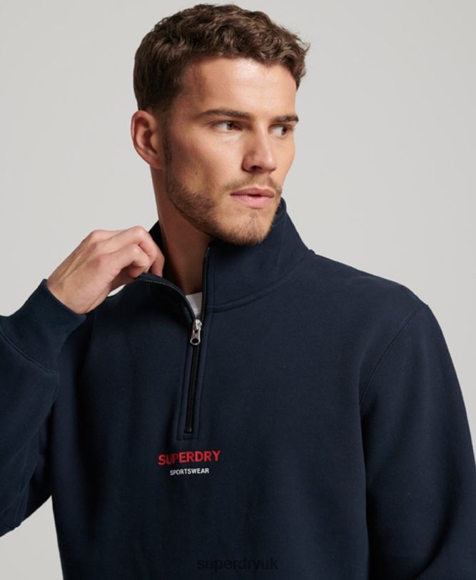 Sportswear Half Zip Sweatshirt Men Navy Clothing Superdry 66N8N621