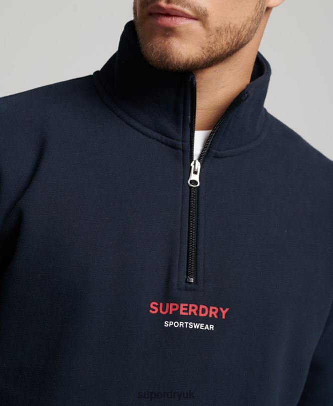 Sportswear Half Zip Sweatshirt Men Navy Clothing Superdry 66N8N621