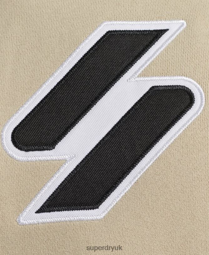 Stacked Applique Logo Hoodie Men Beige Clothing Superdry 66N8N5160