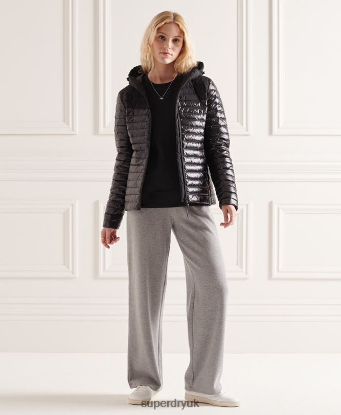 Studios Contrast Core Down Jacket Women Black Clothing Superdry 66N8N5710