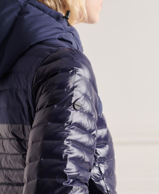 Studios Contrast Core Down Jacket Women Navy Clothing Superdry 66N8N5635
