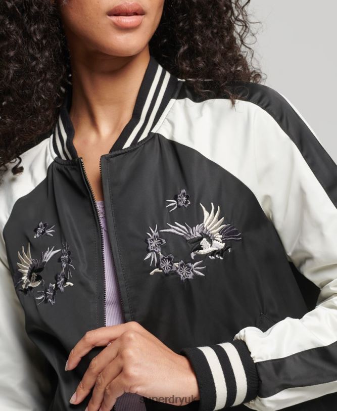 Suika Jacket Women Black Clothing Superdry 66N8N3840