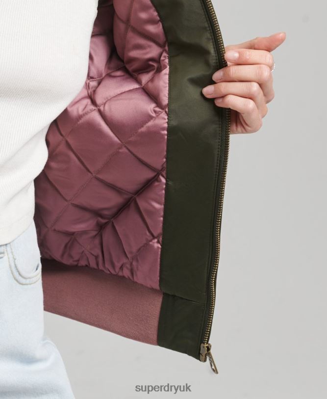 Sukajan Embroidered Bomber Jacket Women Green Clothing Superdry 66N8N5660