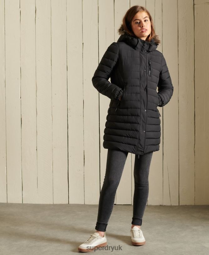 Super Fuji Jacket Women Black Clothing Superdry 66N8N3847