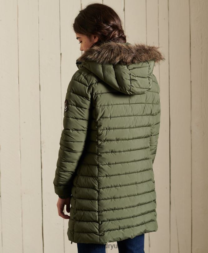 Super Fuji Jacket Women Khaki Clothing Superdry 66N8N3836