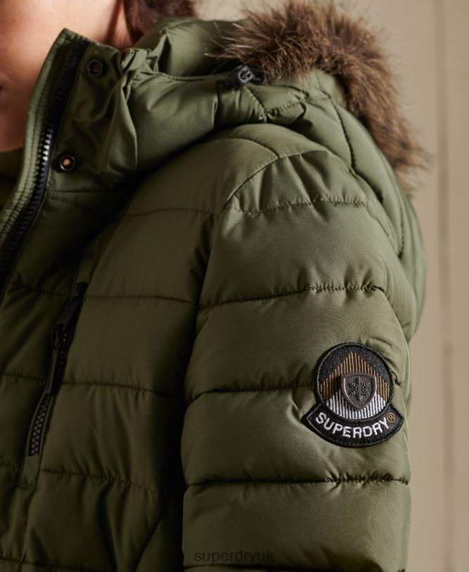 Super Fuji Jacket Women Khaki Clothing Superdry 66N8N3836