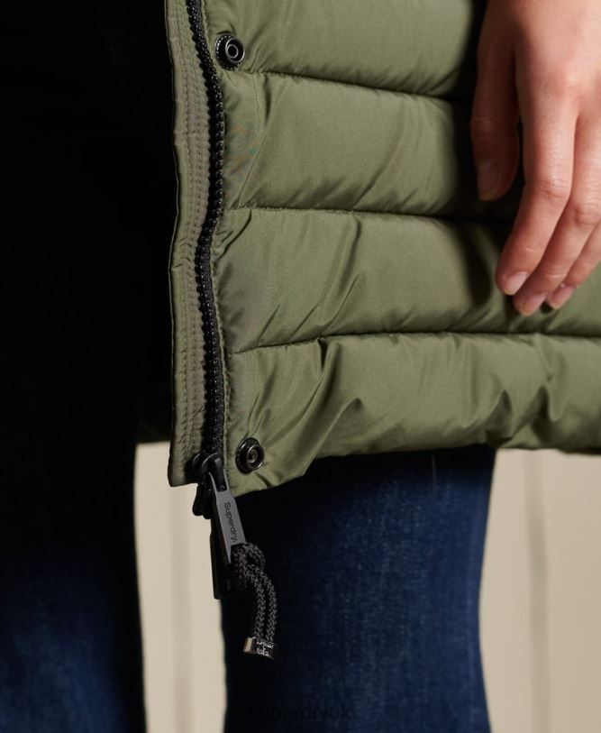 Super Fuji Jacket Women Khaki Clothing Superdry 66N8N3836