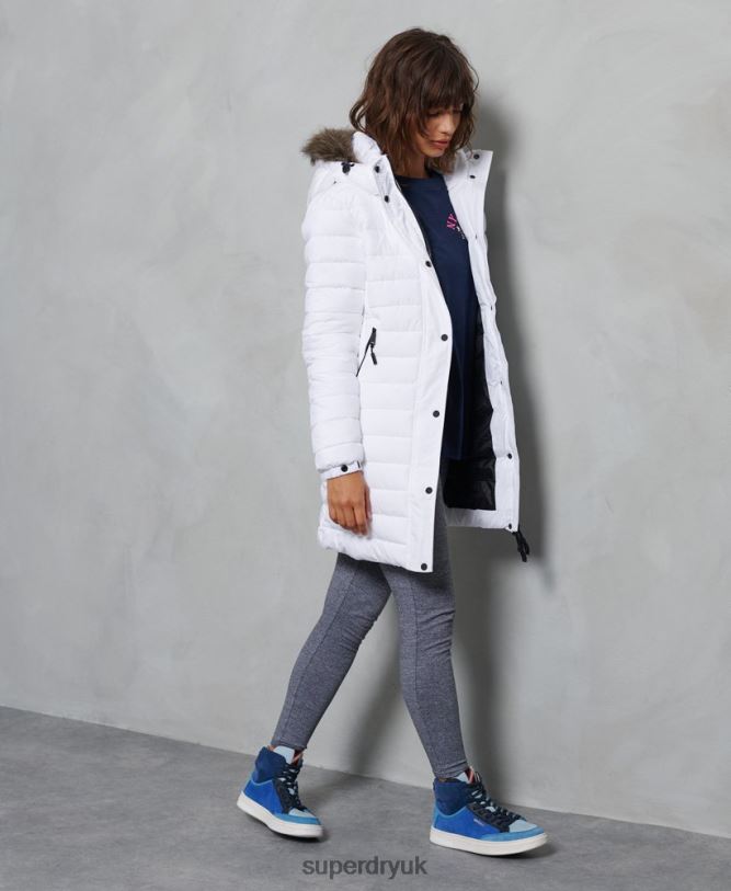 Super Fuji Jacket Women White Clothing Superdry 66N8N3839