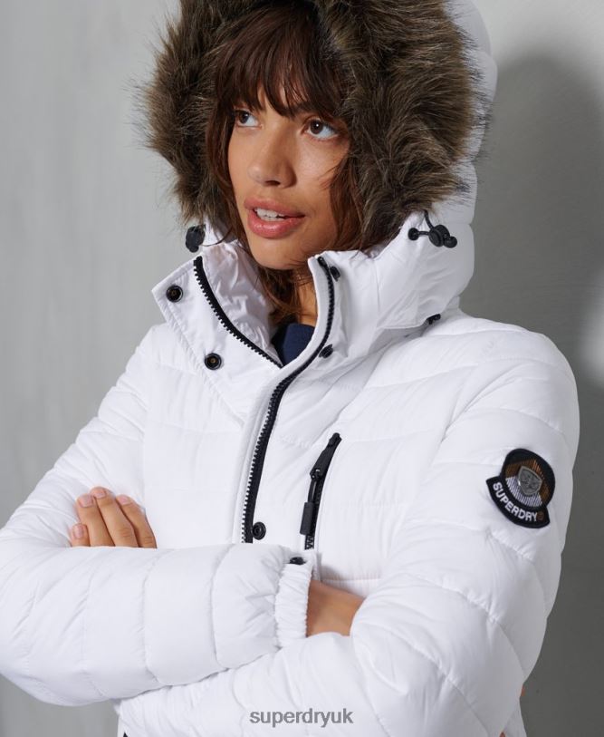 Super Fuji Jacket Women White Clothing Superdry 66N8N3839