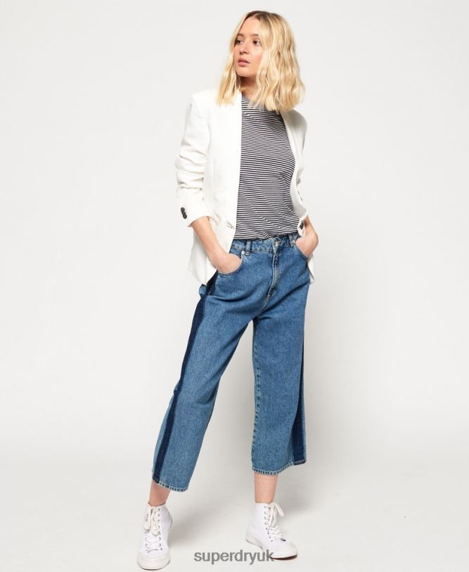 Superlative Blazer Women White Clothing Superdry 66N8N3859