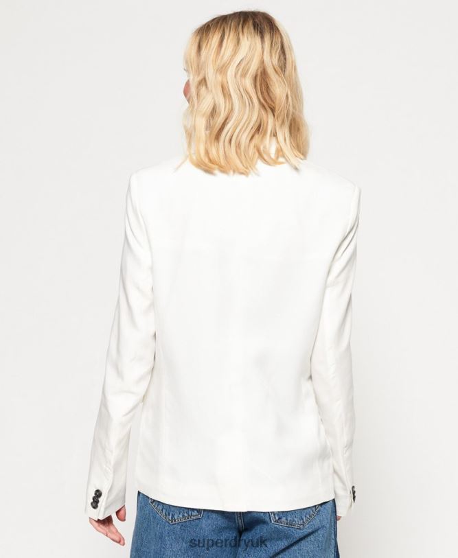 Superlative Blazer Women White Clothing Superdry 66N8N3859