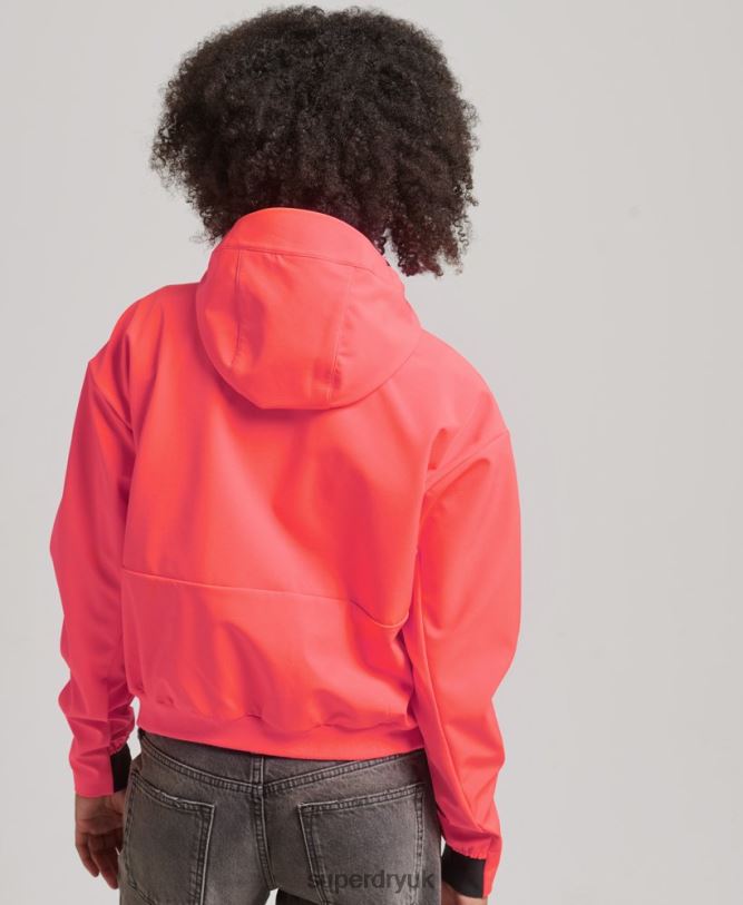 Tech Crop Softshell Jacket Women Coral Clothing Superdry 66N8N5499