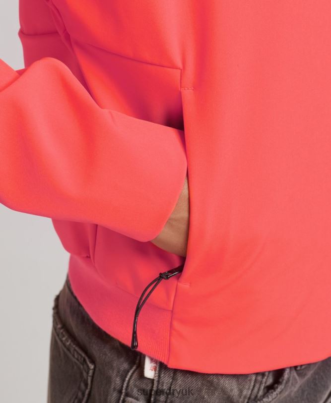 Tech Crop Softshell Jacket Women Coral Clothing Superdry 66N8N5499