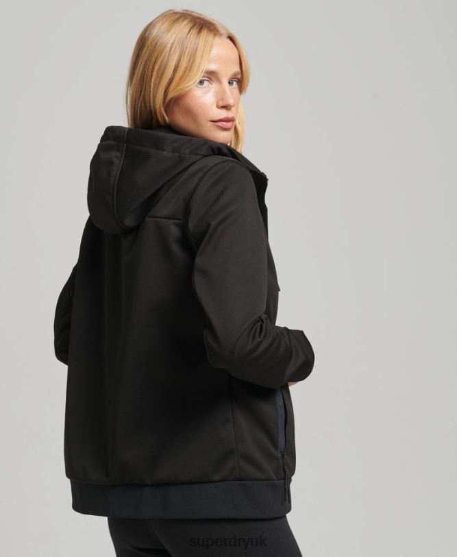 Tech Softshell Jacket Women Black Clothing Superdry 66N8N5554