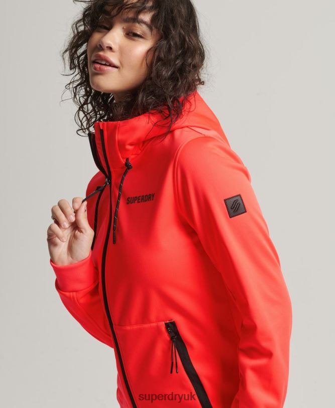 Tech Softshell Jacket Women Coral Clothing Superdry 66N8N5597