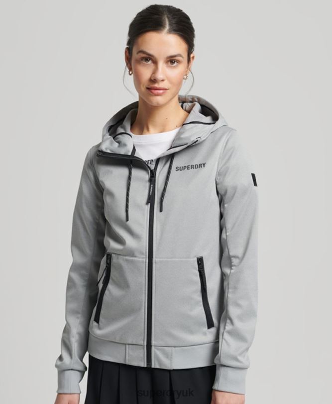 Tech Softshell Jacket Women Grey Clothing Superdry 66N8N5411