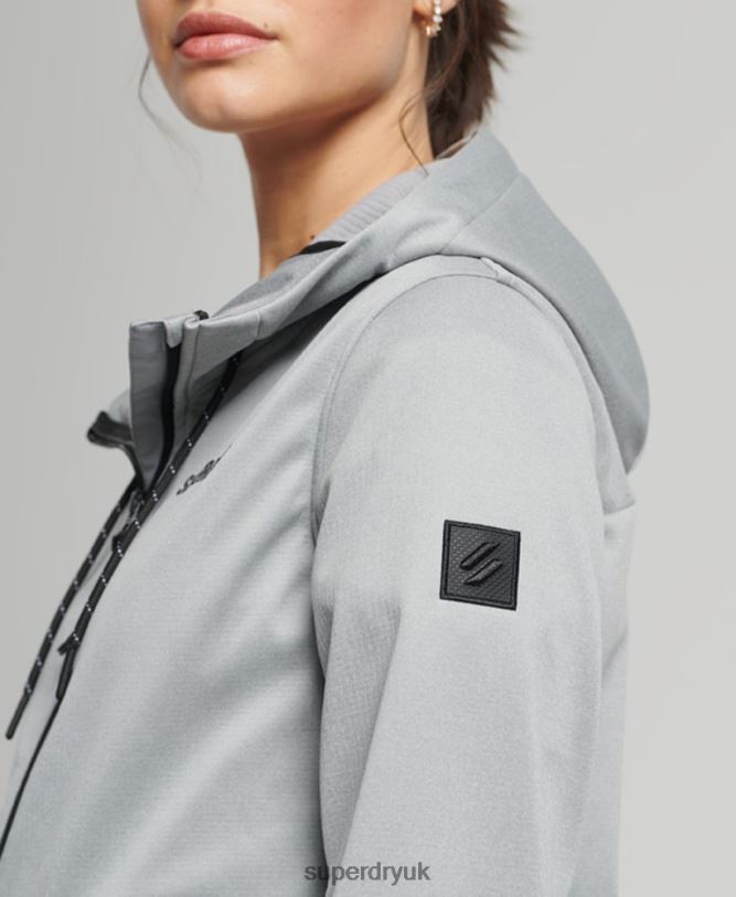 Tech Softshell Jacket Women Grey Clothing Superdry 66N8N5411