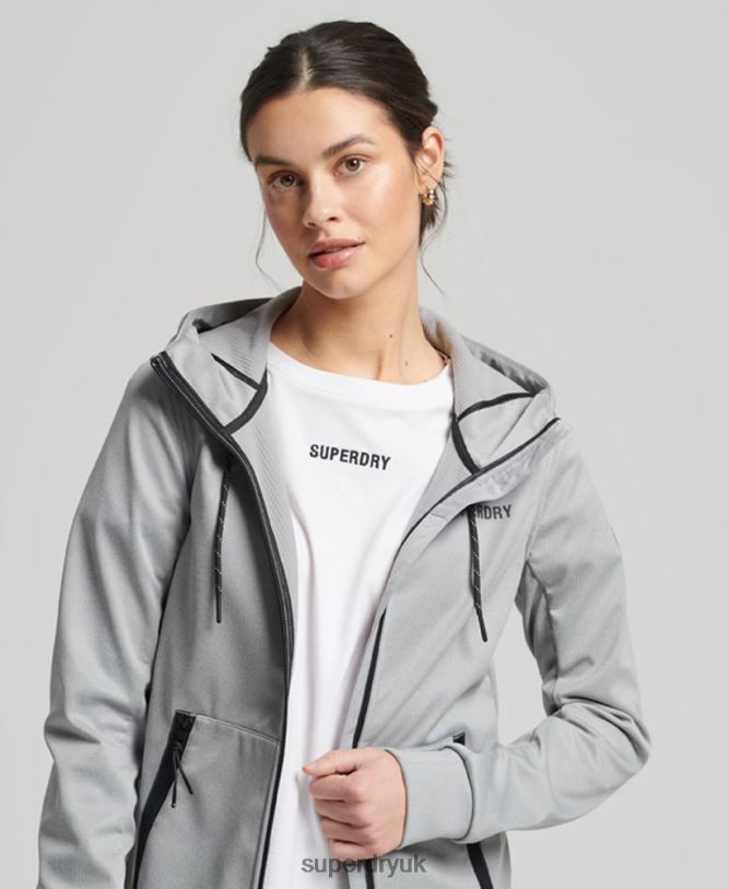 Tech Softshell Jacket Women Grey Clothing Superdry 66N8N5411