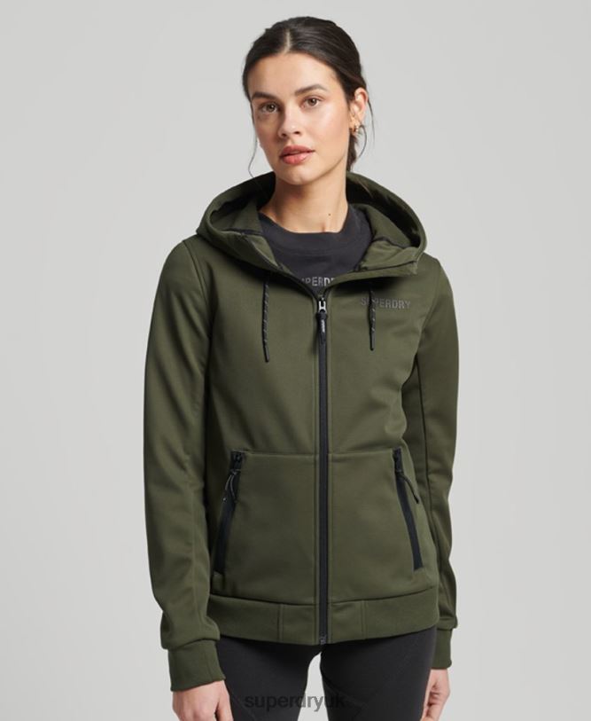 Tech Softshell Jacket Women Khaki Clothing Superdry 66N8N5614