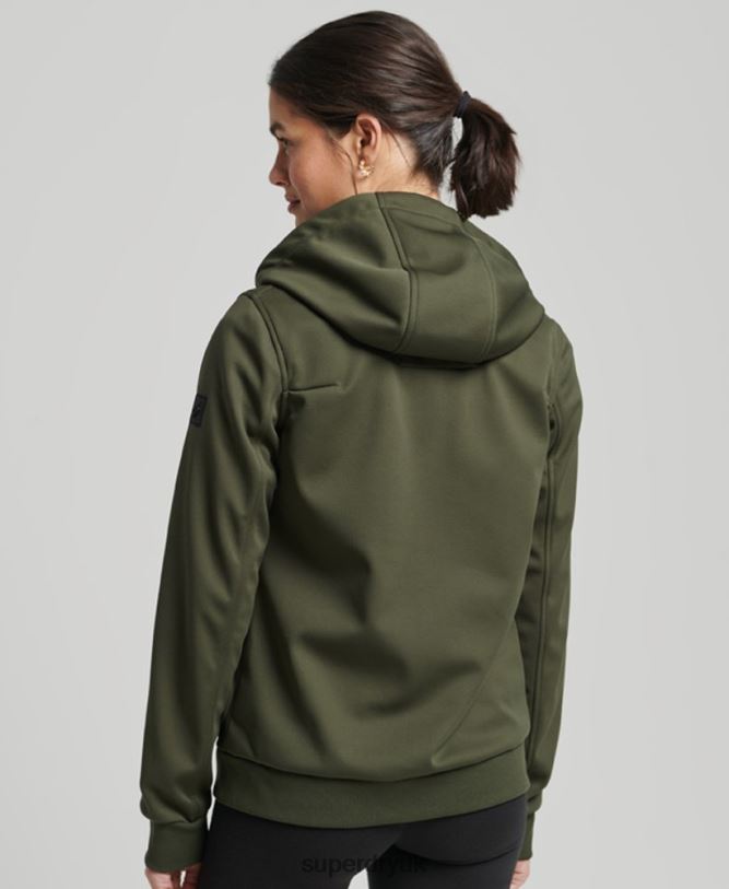 Tech Softshell Jacket Women Khaki Clothing Superdry 66N8N5614