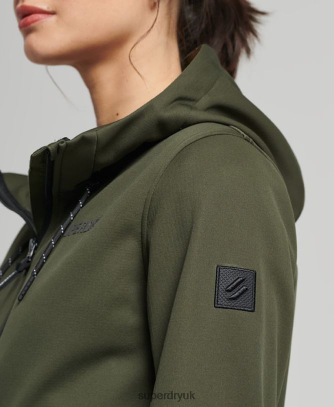 Tech Softshell Jacket Women Khaki Clothing Superdry 66N8N5614