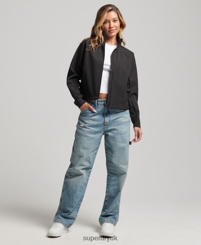 Tech Softshell Track Jacket Women Black Clothing Superdry 66N8N5426