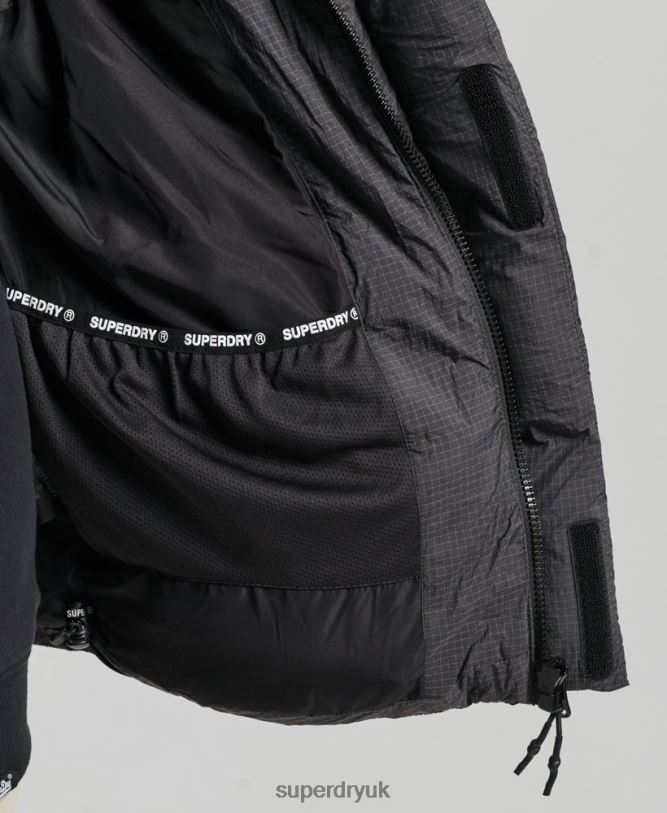 Touchline Short Padded Gilet Women Black Clothing Superdry 66N8N3581