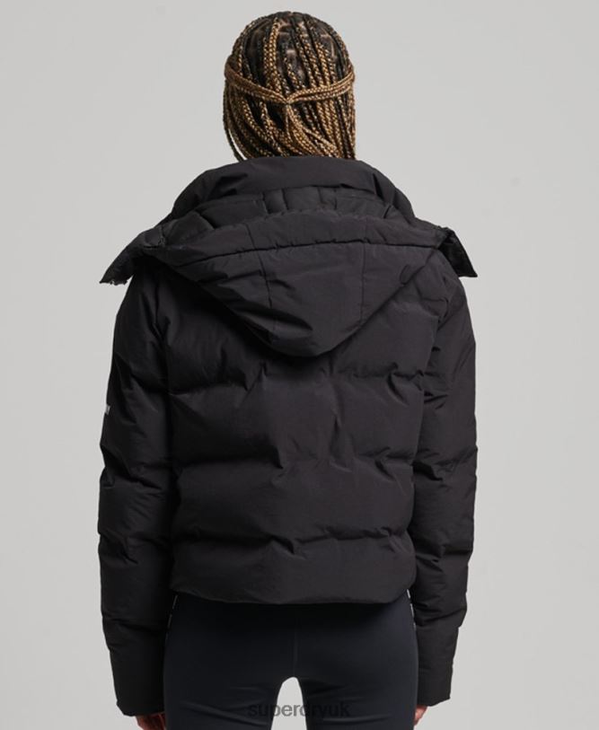 Train Boxy Puffer Jacket Women Black Clothing Superdry 66N8N5596