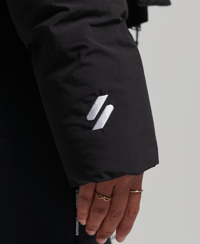 Train Boxy Puffer Jacket Women Black Clothing Superdry 66N8N5596