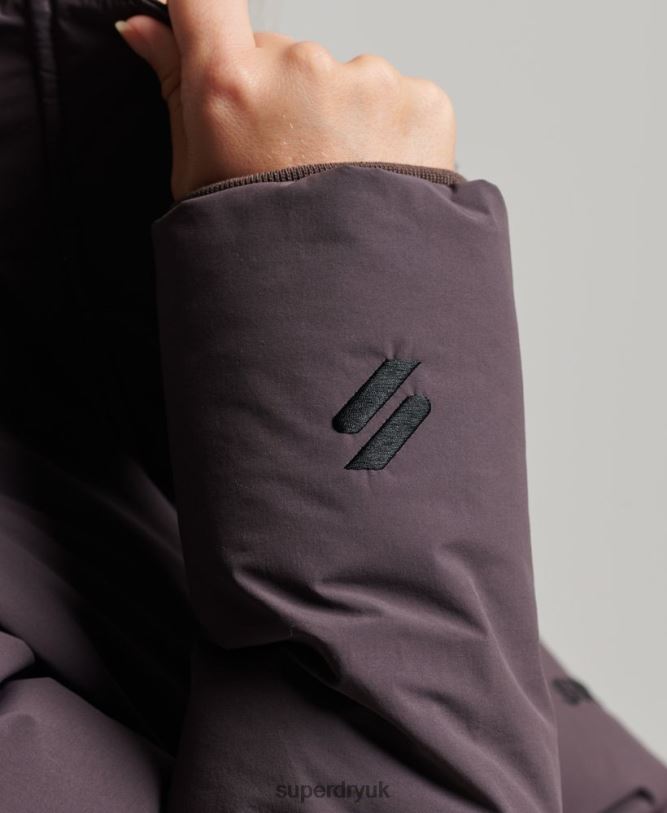 Train Boxy Puffer Jacket Women Purple Clothing Superdry 66N8N5456