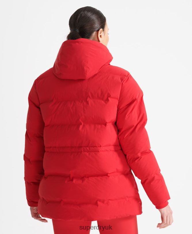 Train Boxy Puffer Jacket Women Red Clothing Superdry 66N8N5729