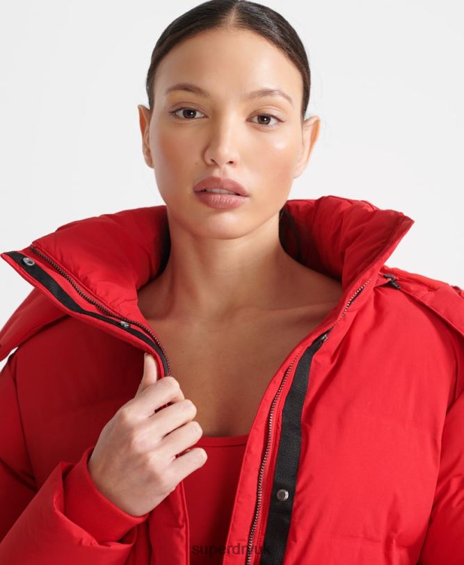 Train Boxy Puffer Jacket Women Red Clothing Superdry 66N8N5729