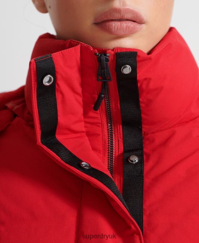 Train Boxy Puffer Jacket Women Red Clothing Superdry 66N8N5729
