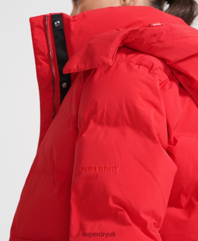 Train Boxy Puffer Jacket Women Red Clothing Superdry 66N8N5729