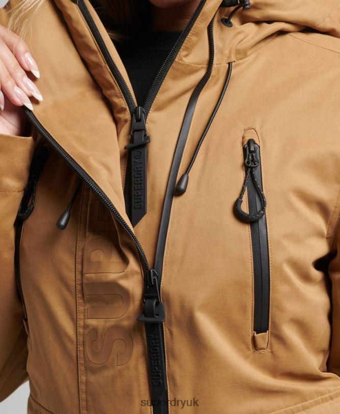 Ultimate Microfibre SD-Wind Jacket Women Brown Clothing Superdry 66N8N5611