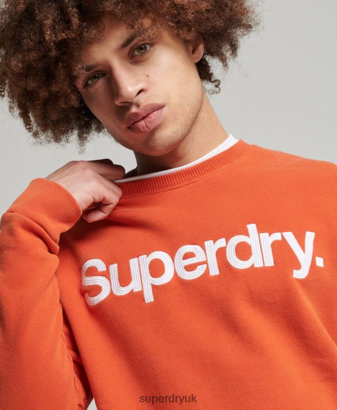 Vintage Classic Crew Sweatshirt Men Orange Clothing Superdry 66N8N5143