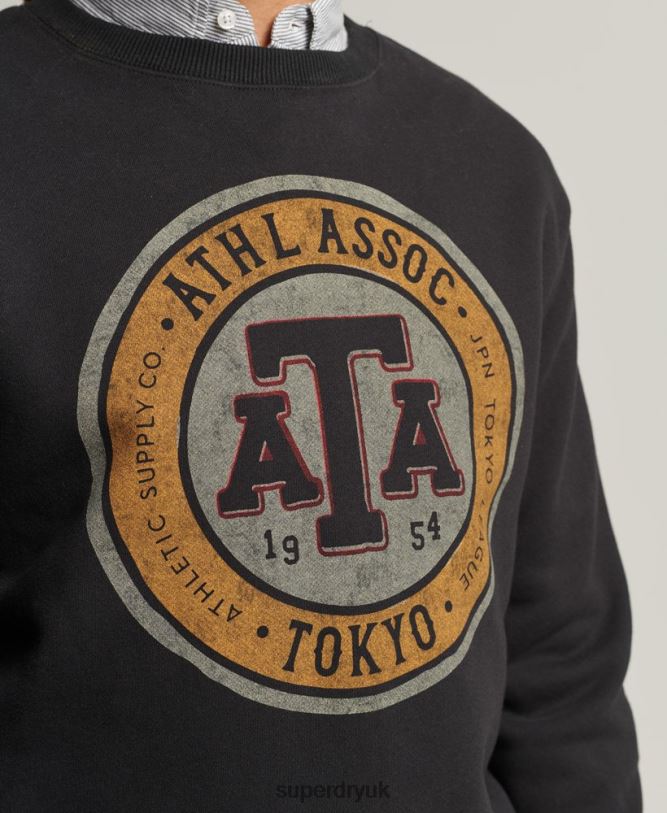 Vintage Collegiate Crew Sweatshirt Men Black Clothing Superdry 66N8N845