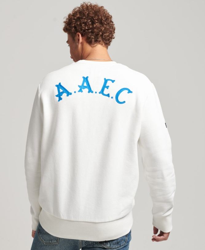 Vintage Collegiate Crew Sweatshirt Men Cream Clothing Superdry 66N8N5090