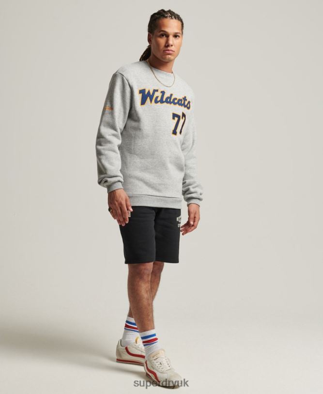 Vintage Collegiate Crew Sweatshirt Men Grey Clothing Superdry 66N8N5078