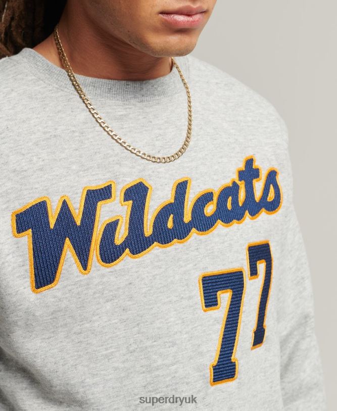 Vintage Collegiate Crew Sweatshirt Men Grey Clothing Superdry 66N8N5078