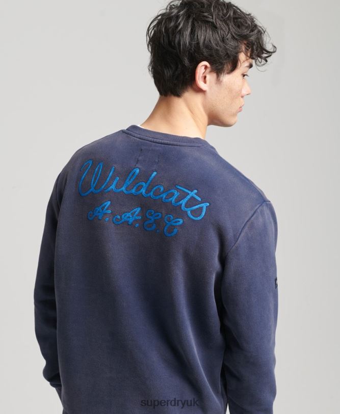 Vintage Collegiate Crew Sweatshirt Men Navy Clothing Superdry 66N8N5039