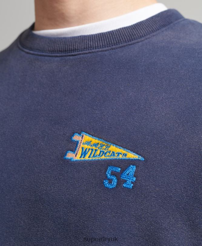 Vintage Collegiate Crew Sweatshirt Men Navy Clothing Superdry 66N8N5039
