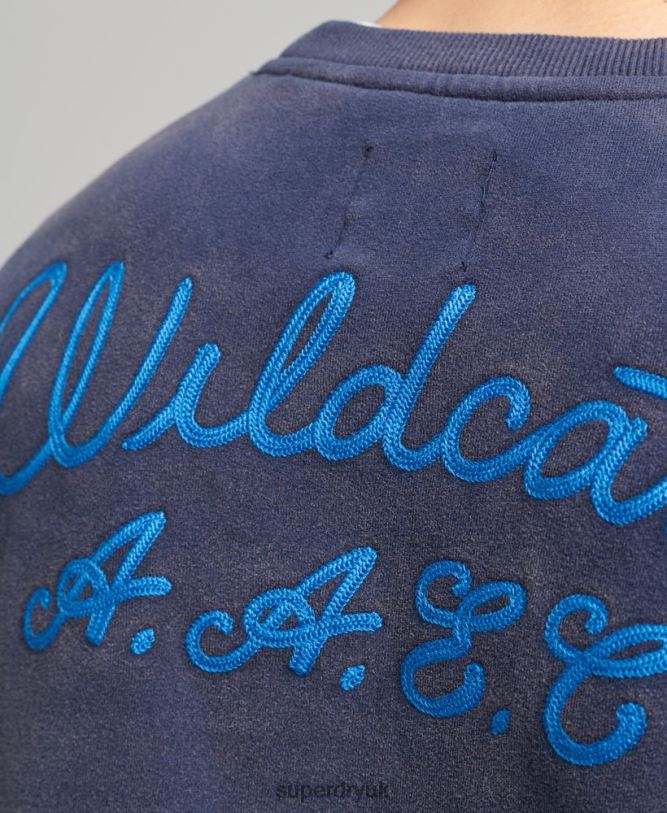 Vintage Collegiate Crew Sweatshirt Men Navy Clothing Superdry 66N8N5039