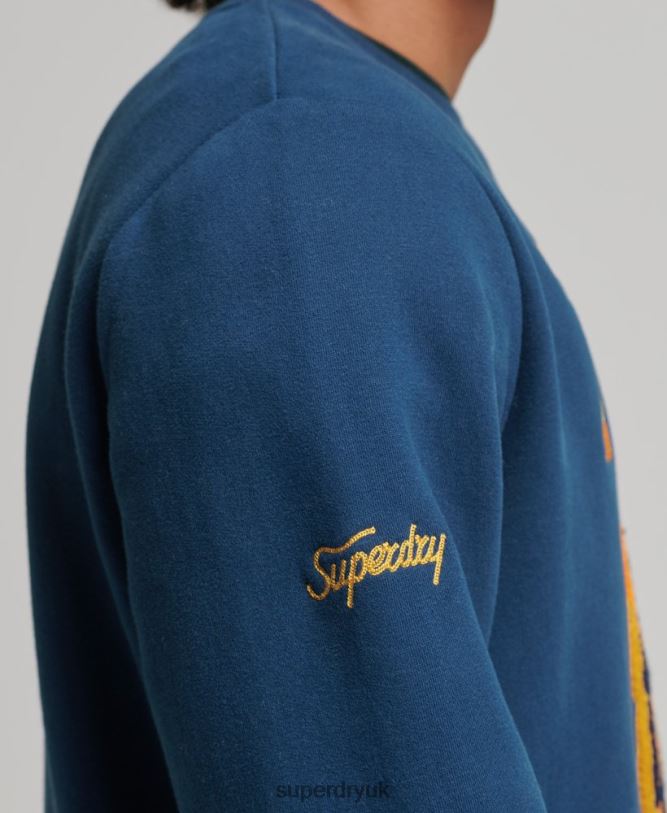 Vintage Collegiate Crew Sweatshirt Men Navy Clothing Superdry 66N8N765
