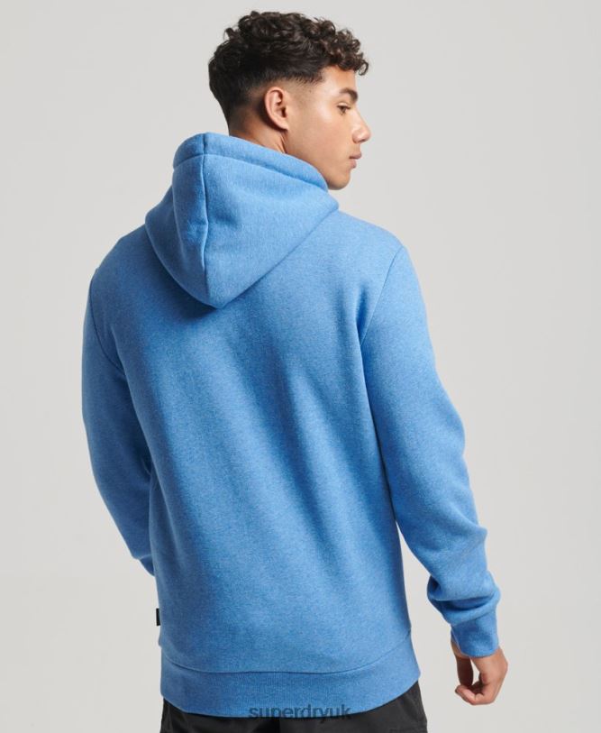 Vintage Cooper Class Embossed Hoodie Men Blue Clothing Superdry 66N8N798