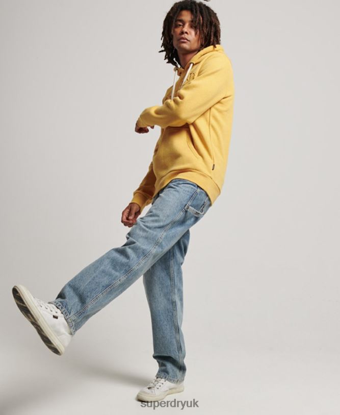 Vintage Cooper Class Embossed Hoodie Men Yellow Clothing Superdry 66N8N692