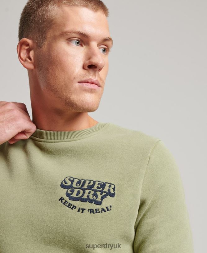 Vintage Cooper Classic Crew Sweatshirt Men Green Clothing Superdry 66N8N736