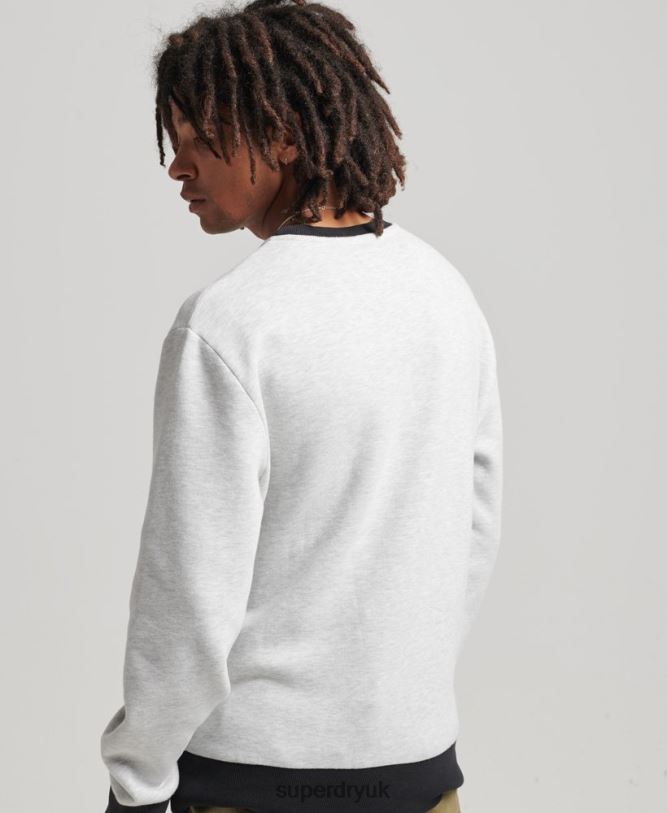 Vintage Cooper Classic Crew Sweatshirt Men Light Grey Clothing Superdry 66N8N5027