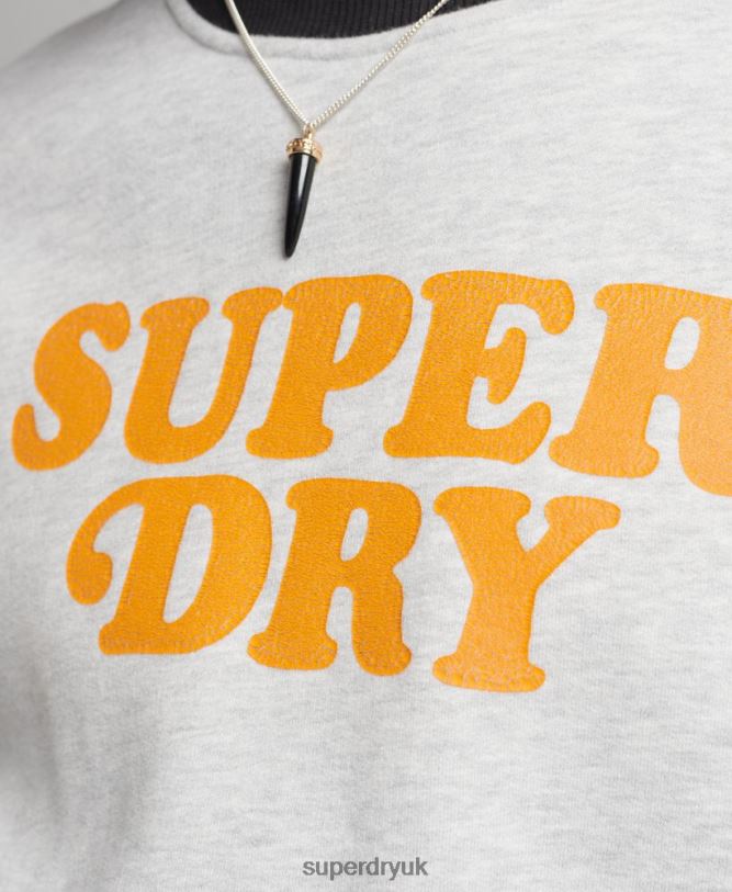 Vintage Cooper Classic Crew Sweatshirt Men Light Grey Clothing Superdry 66N8N5027