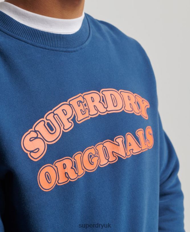 Vintage Cooper Classic Crew Sweatshirt Men Navy Clothing Superdry 66N8N693